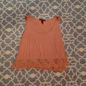 Tan crop top tank top